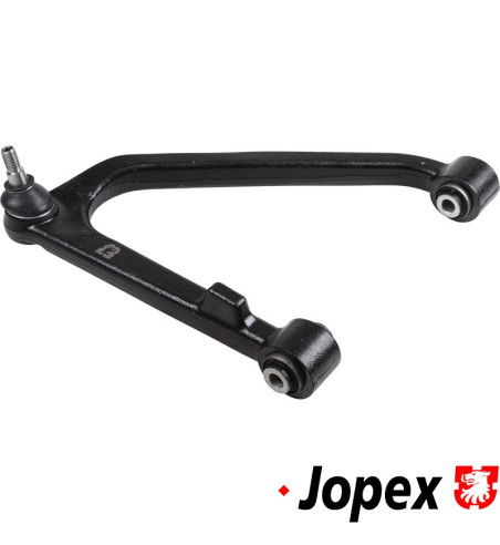 Wishbone with bushings and ball joint, front, upper, right. Late version