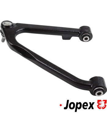 Wishbone with bushings and ball joint, front, upper, right. Late version
