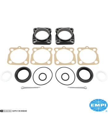 Bearing cap and seal set for rear axle, for swing axle. Includes 2 caps and seals