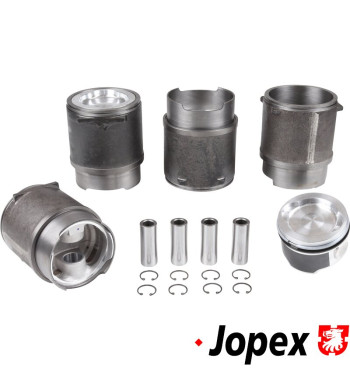 Piston and cylinder set, casted, bore 93,97 mm, stroke 76.0 mm, high compression 10,5:1