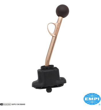 Trigger gear shift, copper plated with rosewood knob, short, overall length 12