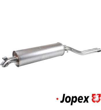 Exhaust rear, with two tail pipes