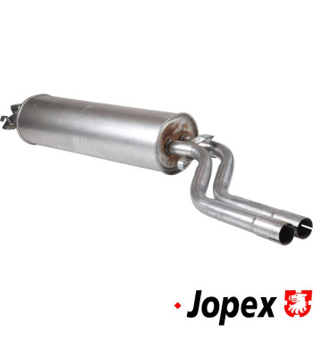 Exhaust rear, with two tail pipes