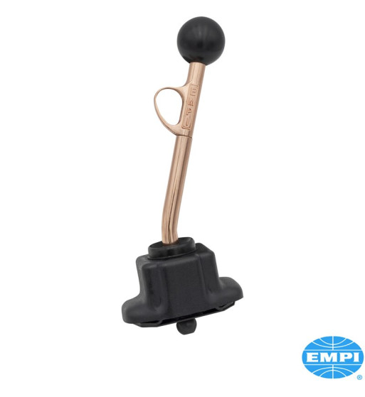 Trigger gear shift, copper plated with black knob, short, overall length 12 Trigger gear shift, copper plated with black knob, short, overall length 12