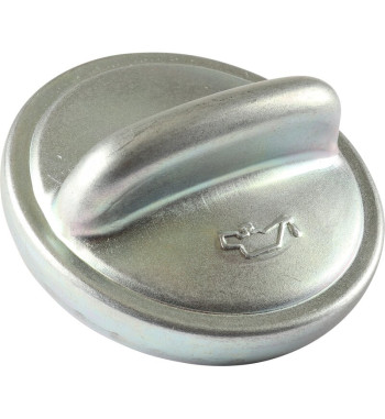 Oil filler cap with oil can embossing