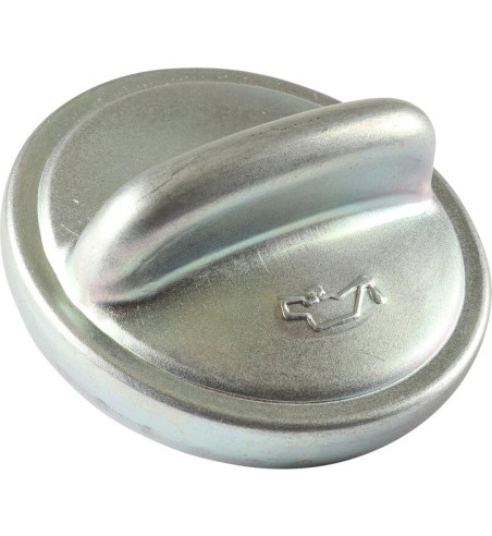 Oil filler cap with oil can embossing