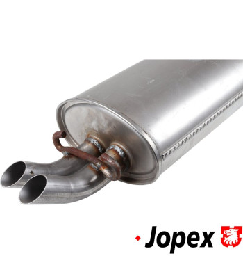 Exhaust rear, with two tail pipes