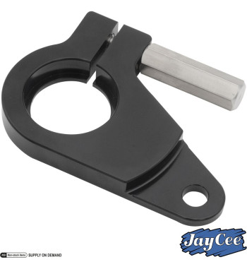 Clamp for distributor, VW Type 4, Billet style, aluminium, black