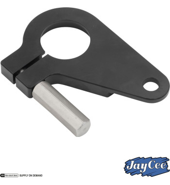 Clamp for distributor, VW Type 4, Billet style, aluminium, black