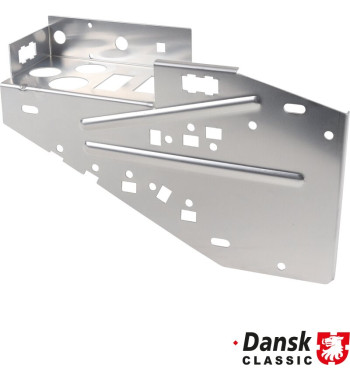 Mounting plate for regulator and relay, aluminium. Placed in engine compartment
