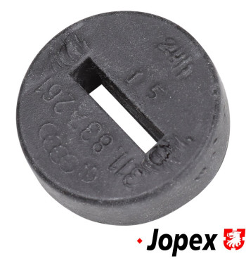 Rubber stop for door check strap