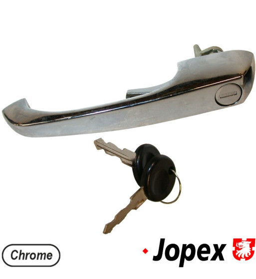Door handle with keys, chrome, left/right Door handle with keys, chrome, left/right