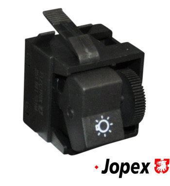 Switch for headlight with rheostat for dashboard lightning