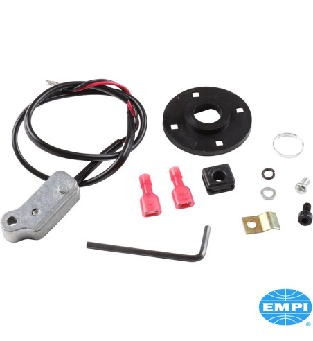 Electronic ignition set, Accu-Fire. Replaces 009 distributor ignition points and condenser. Dust and water resistant