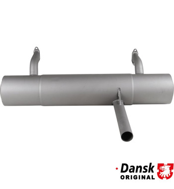 Exhaust rear, Sport, with one Ø62 mm tail pipe. Made of steel with grey heat resistant paint