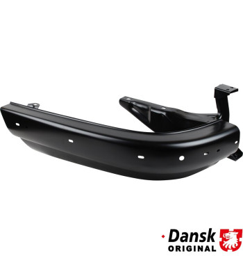 Bumper corner, rear, without cut out for exhaust pipe, left. Used when mounting Sports exhaust with dual center tail pipes.