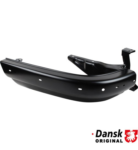 Bumper corner, rear, without cut out for exhaust pipe, left. Used when mounting Sports exhaust with dual center tail pipes.
