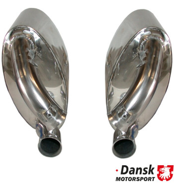 Exhaust set rear, Sport, 60 mm inside/outside tubing. Made of polished stainless steel. With TÜV/EEC approval