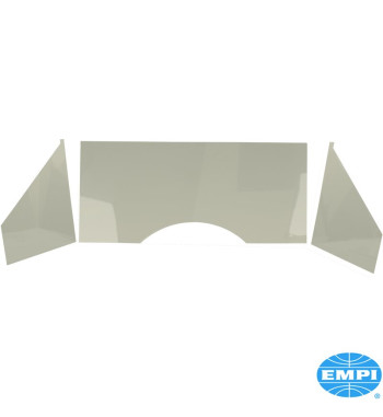 Stainless steel firewall cover, smooth, 3 pieces. Rear firewall and 2 side pieces. Easy to install