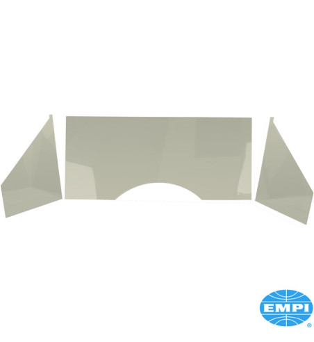 Stainless steel firewall cover, smooth, 3 pieces. Rear firewall and 2 side pieces. Easy to install