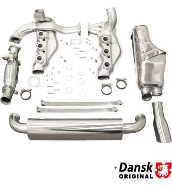 Exhaust set, with one Ø100 mm tail pipe. Made of stainless steel. With TÜV on exhaust but not on catalytic converter