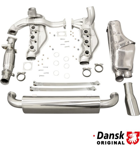 Exhaust set, with one Ø100 mm tail pipe. Made of stainless steel. With TÜV on exhaust but not on catalytic converter