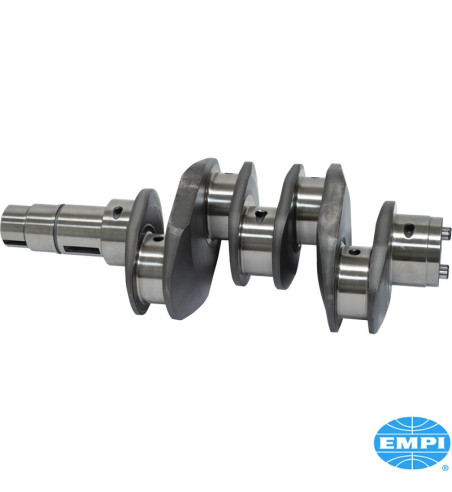 69 mm standard crankshaft, forged 4140 chromoly, micro-polished, nitrided and balanced. Uses standard main and rod bearings
