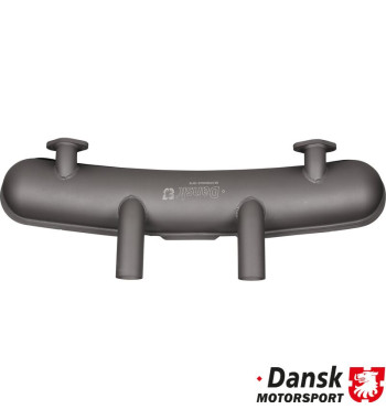 Exhaust rear, Sport, with two Ø60 mm tail pipes. Made of steel with grey heat resistant paint