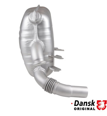 Exhaust rear, OE style, left. Made of glass bead blasted stainless steel. With TÜV/EEC approval for 3.4 L engine