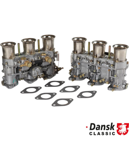 Dual carburettor set, Weber style, 40IDA3C, venturi 30 mm, aux venturi 5,5, mains 135, air corrector 180 and emulsion tube F26