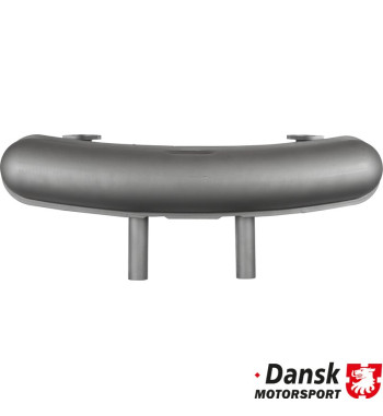 Exhaust rear, Sport, with two Ø50 mm tail pipes. Made of steel with grey heat resistant paint