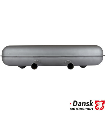 Exhaust rear, Sport, with two Ø50 mm tail pipes. Made of steel with grey heat resistant paint