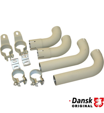 Tail pipe set with clamps (complete set not available from Porsche). Made of steel with grey paint