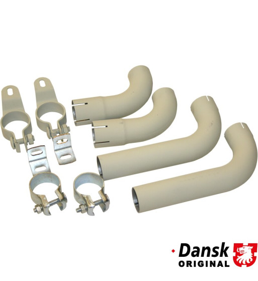 Tail pipe set with clamps (complete set not available from Porsche). Made of steel with grey paint Tail pipe set with clamps (complete set not available from Porsche). Made of steel with grey paint