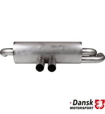 Exhaust rear, Sport, with two GT3 Ø70 mm center tail pipes. Made of stainless steel, tail pipes of polished stainless steel