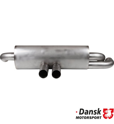 Exhaust rear, Sport, with two GT3 Ø70 mm center tail pipes. Made of stainless steel, tail pipes of polished stainless steel