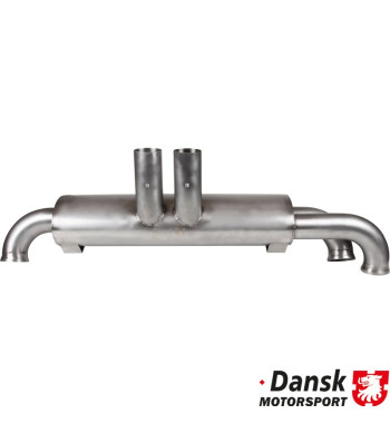 Exhaust rear, Sport, with two GT3 Ø70 mm center tail pipes. Made of stainless steel, tail pipes of polished stainless steel