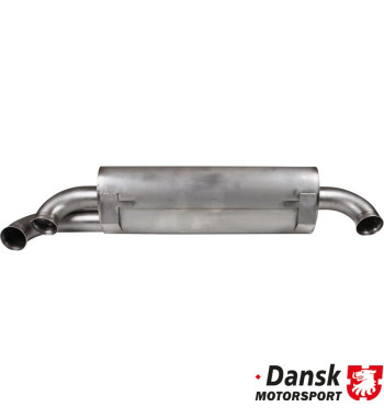 Exhaust rear, Sport, with two GT3 Ø70 mm center tail pipes. Made of stainless steel, tail pipes of polished stainless steel