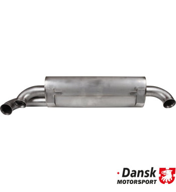 Exhaust rear, Sport, with two GT3 Ø70 mm center tail pipes. Made of stainless steel, tail pipes of polished stainless steel