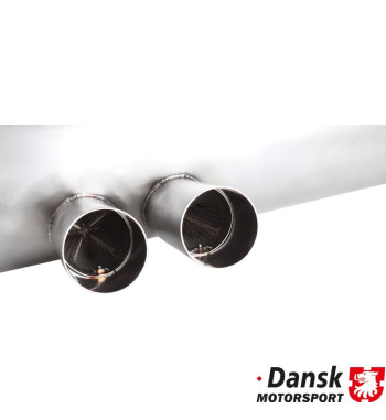 Exhaust rear, Sport, with two GT3 Ø70 mm center tail pipes. Made of stainless steel, tail pipes of polished stainless steel