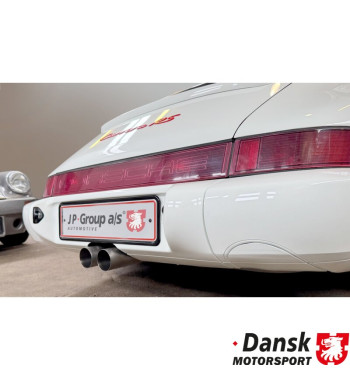 Exhaust rear, Sport, with two GT3 Ø70 mm center tail pipes. Made of stainless steel, tail pipes of polished stainless steel