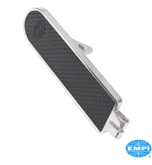 Accelerator pedal, Billet style, aluminium, polished. With diamond design rubber insert and Empi logo Accelerator pedal, Billet style, aluminium, polished. With diamond design rubber insert and Empi logo