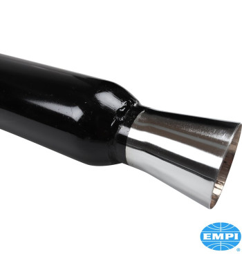 Exhaust rear, Dune Buggy, Dual Style. For use without heat exchangers. Made of steel with black paint, tips chromed