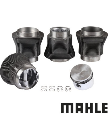 Big bore piston and cylinder set, casted, bore 87.0 mm, stroke 69.0 mm, upper 94 mm, lower 90 mm, MAHLE