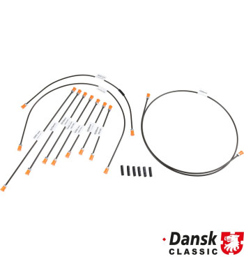 Brake line kit, 2 circuit brake system (not for models with brake booster). With 10 lines for 1 vehicle