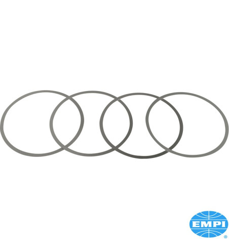Cylinder shim set, 1.7/1.8/2.0 Type 4, 0.25 mm thickness, 4 pieces. For adjusting deck height without machining the pistons