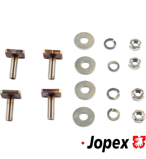 Mounting kit for danish black and yellow license plates with 6 mm bolt and clamping and locking washers Mounting kit for danish black and yellow license plates with 6 mm bolt and clamping and locking washers