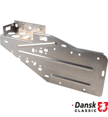Mounting plate for regulator and relay, aluminium. Placed in engine compartment. Option for race cars
