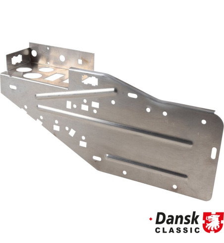Mounting plate for regulator and relay, aluminium. Placed in engine compartment. Option for race cars