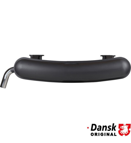 Exhaust rear, with one polished Ø48 mm stainless steel tail pipe. Made of steel with grey heat resistant paint